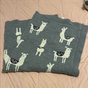Preloved llama woven baby blanket
